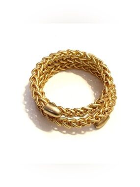 CHICO’s Matte Gold Braided Coil Bangle Bracelet | NWT